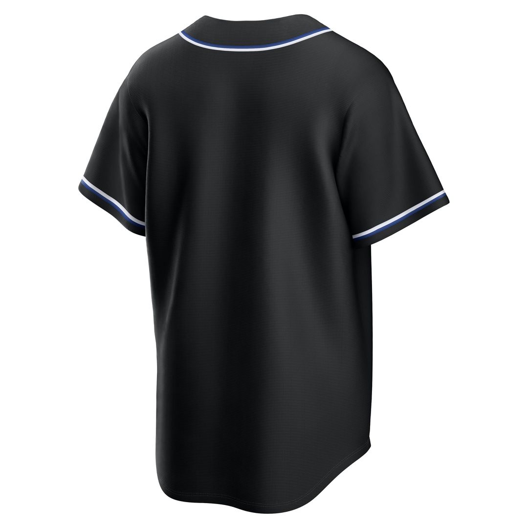 New York Mets Fashion Replica Black Out Jersey