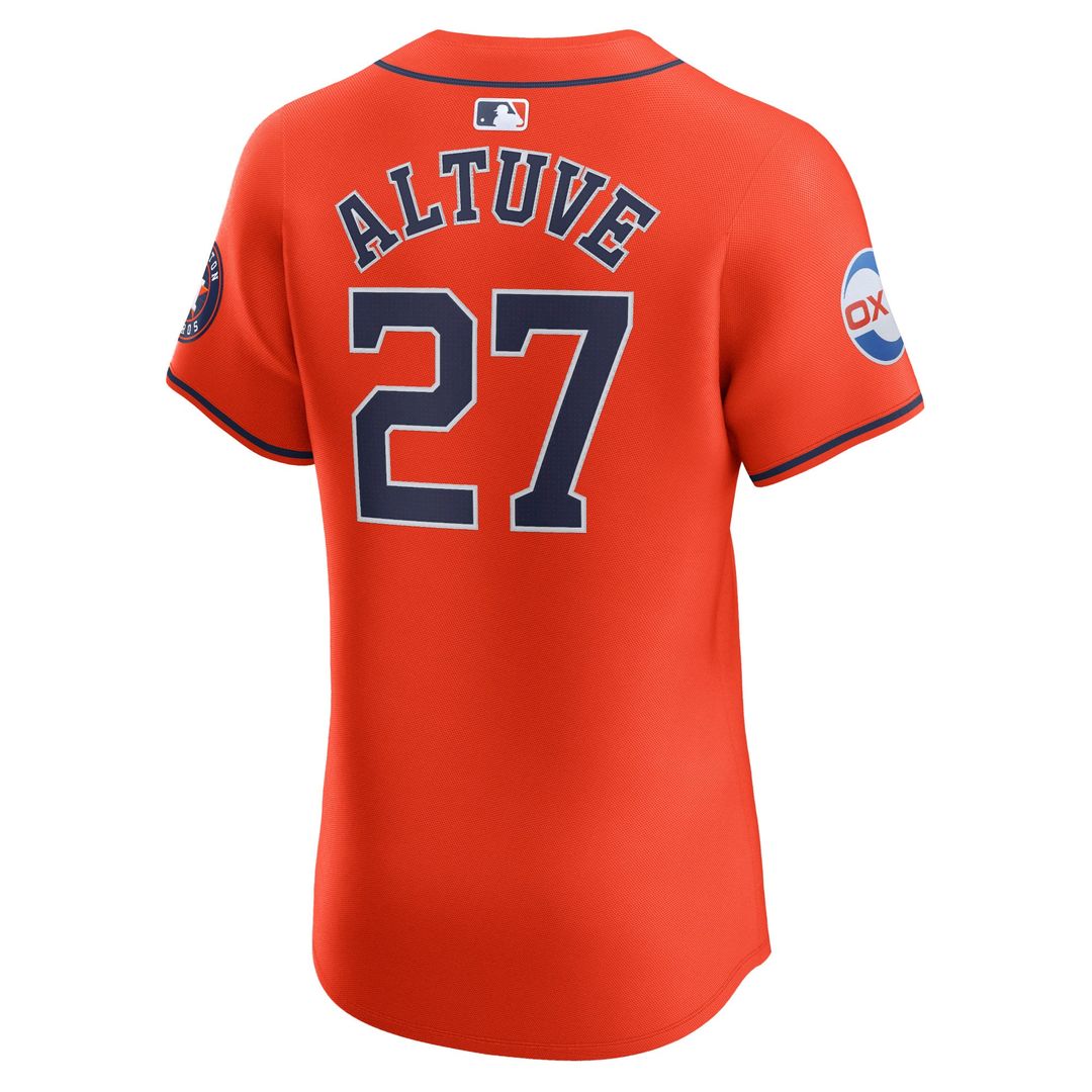 Houston Astros Jose Altuve Alternate Elite Sponsor Patch Player Jersey | Orange