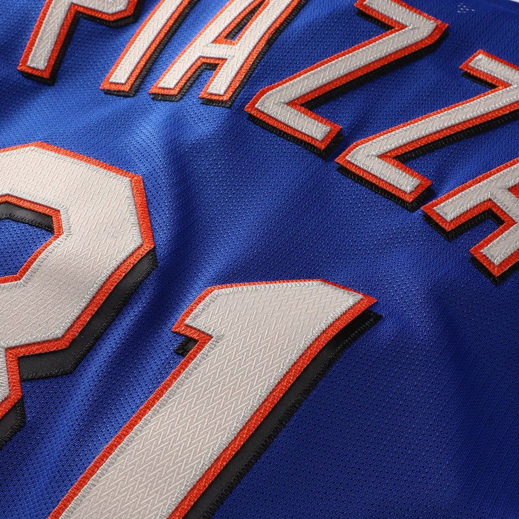 New York Mets Mike Piazza Cooperstown Mesh Batting Practice Button-Up Jersey | Orange