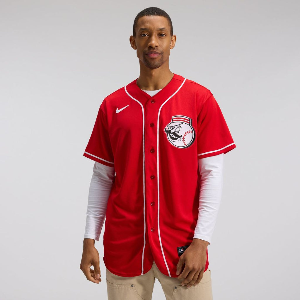 Cincinnati Reds Alternate Authentic Team Logo Jersey | Scarlet