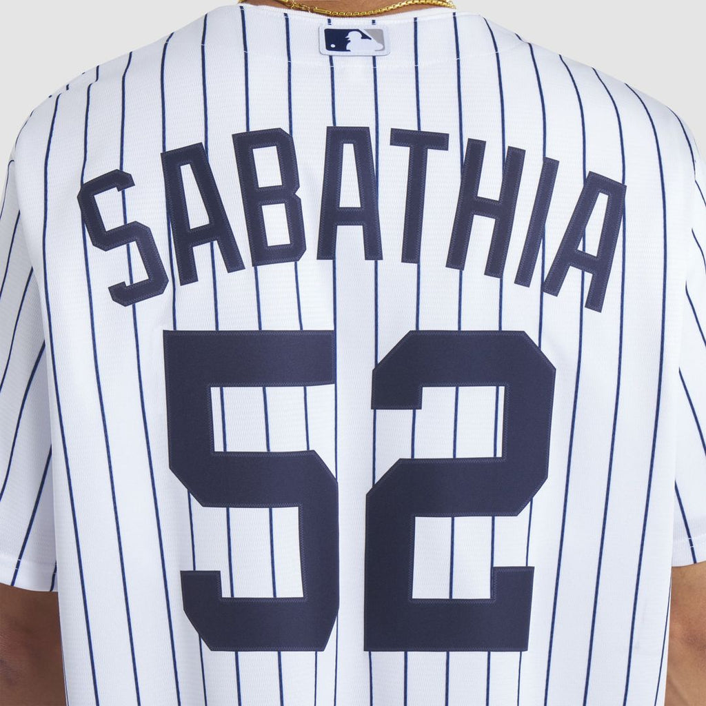 New York Yankees CC Sabathia 2025 Baseball Hall of Fame Name & Number Retired Replica Jersey | White