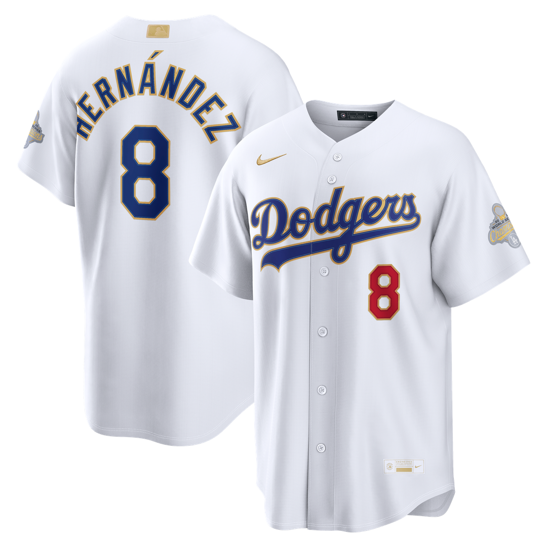 Los Angeles Dodgers Enrique Hernández 2026 Gold Collection Stadium Jersey | White