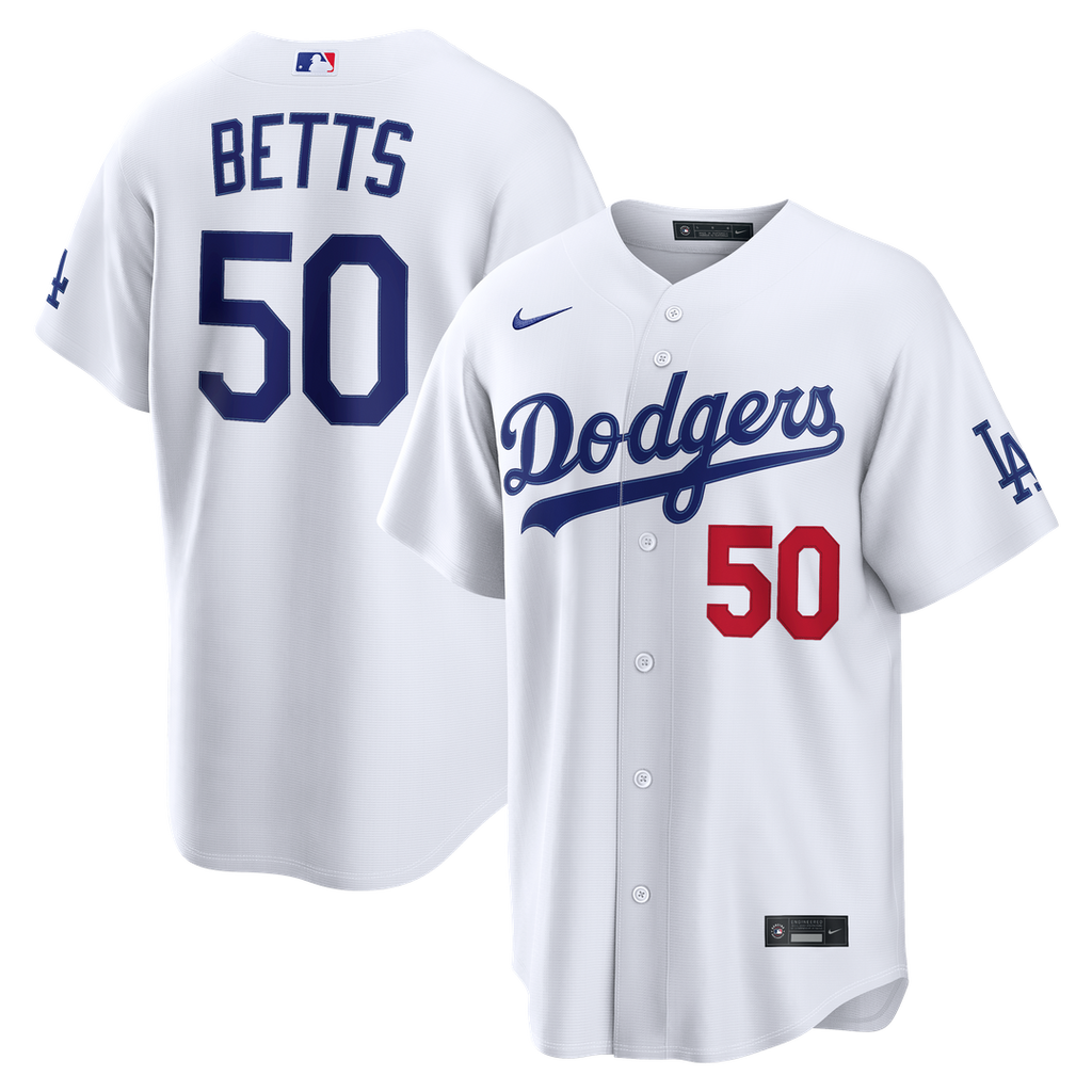 Los Angeles Dodgers Mookie Betts Home Stadium Jersey | White