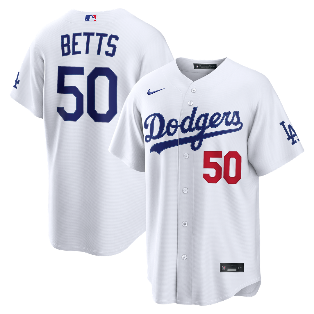 Los Angeles Dodgers Mookie Betts Home Stadium Jersey | White