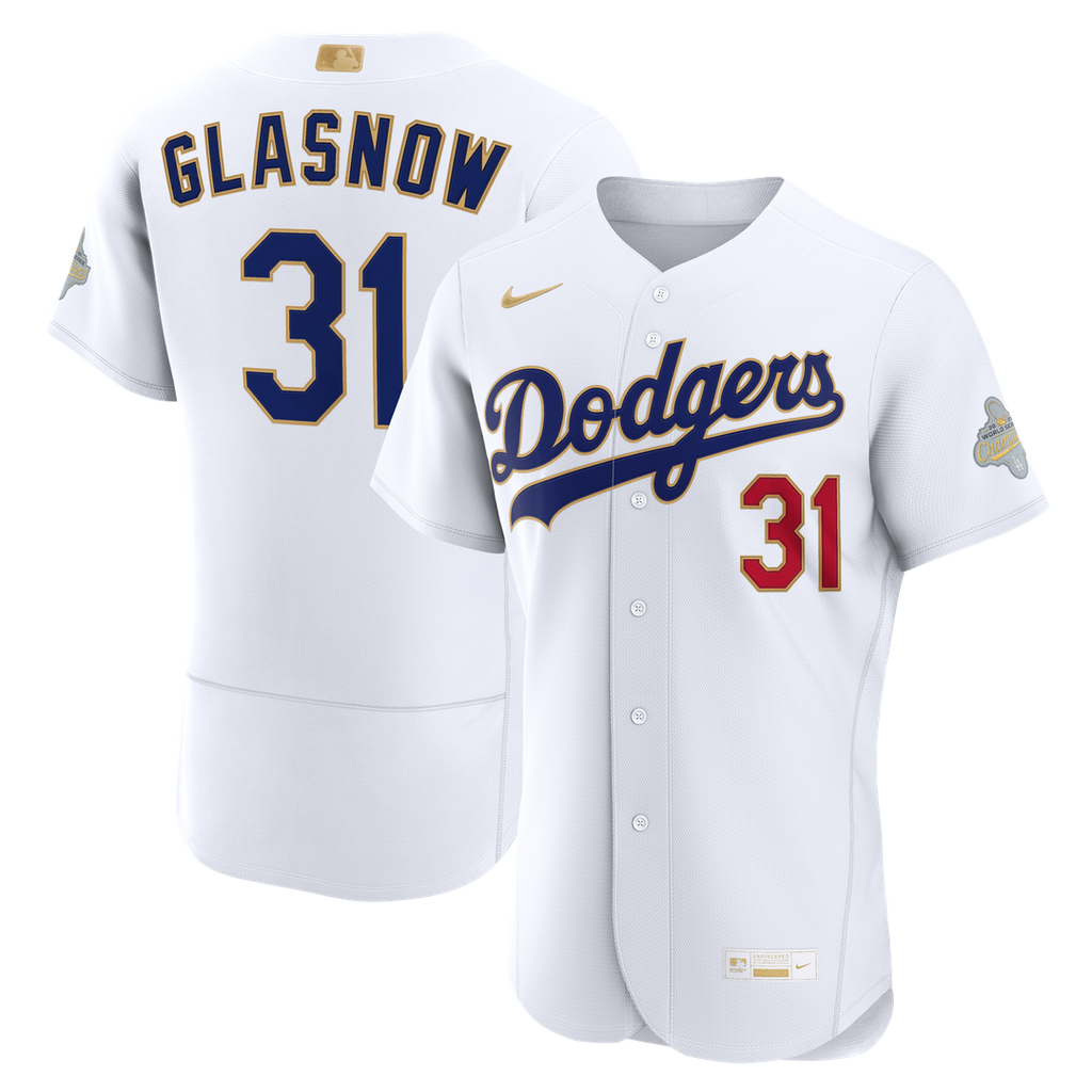 Los Angeles Dodgers Tyler Glasnow 2026 Gold Collection Authentic Jersey | White