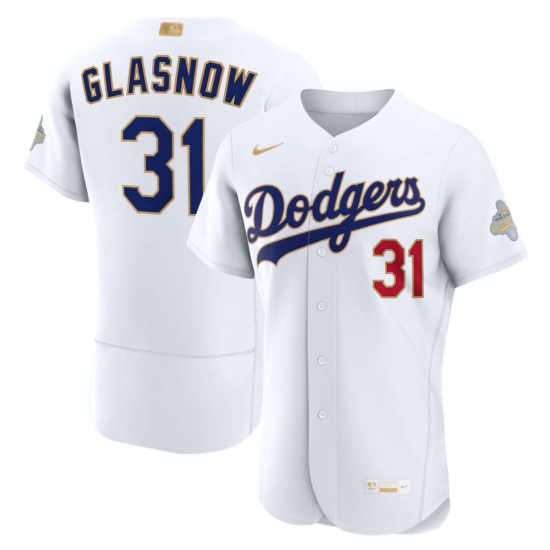 Los Angeles Dodgers Tyler Glasnow 2026 Gold Collection Authentic Jersey | White