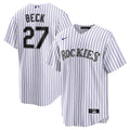 Colorado Rockies Jordan Beck Home Replica Jersey | White