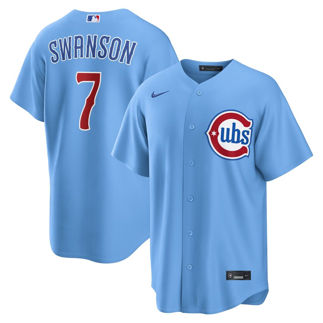 Chicago Cubs Dansby Swanson Alternate Replica Jersey | Light Blue