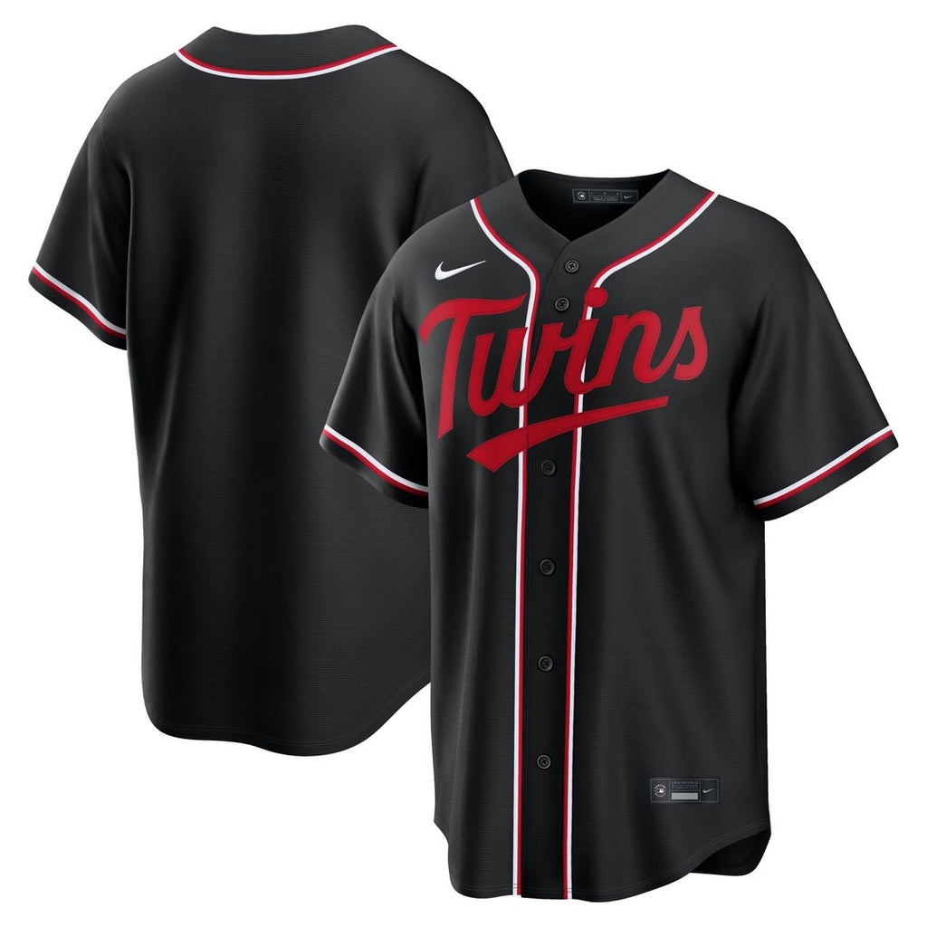 Minnesota Twins Fashion Replica Black Out Jersey