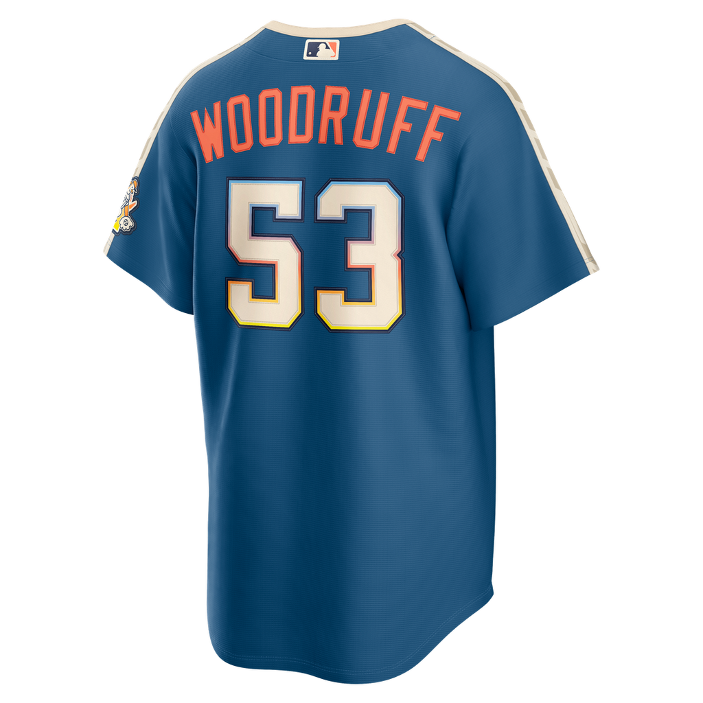 Milwaukee Brewers Brandon Woodruff 2026 City Connect Stadium Jersey | Mineral Blue