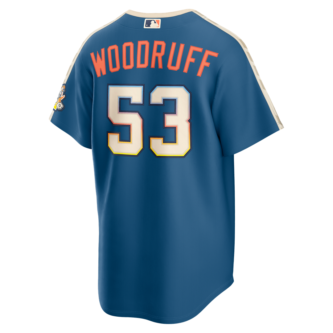 Milwaukee Brewers Brandon Woodruff 2026 City Connect Stadium Jersey | Mineral Blue