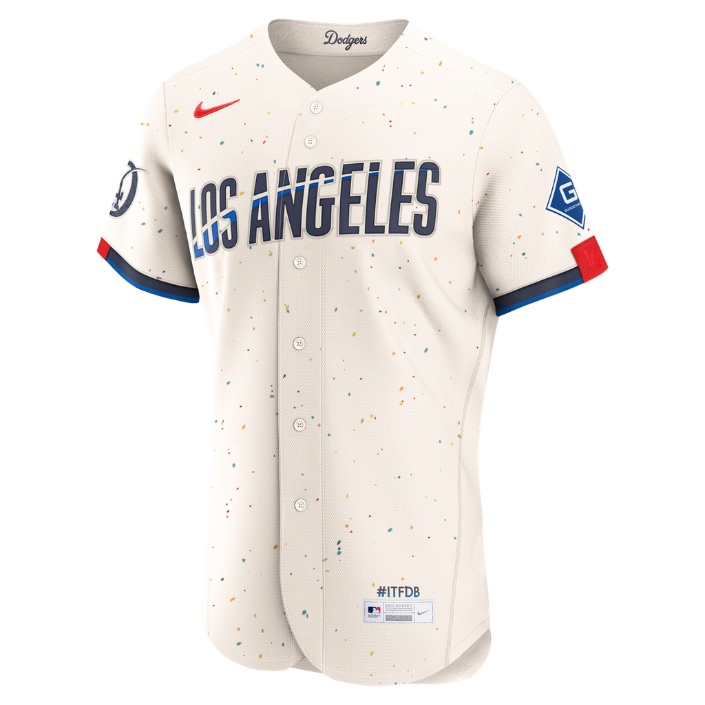 Los Angeles Dodgers City Connect Authentic Sponsor Patch Jersey | Cream