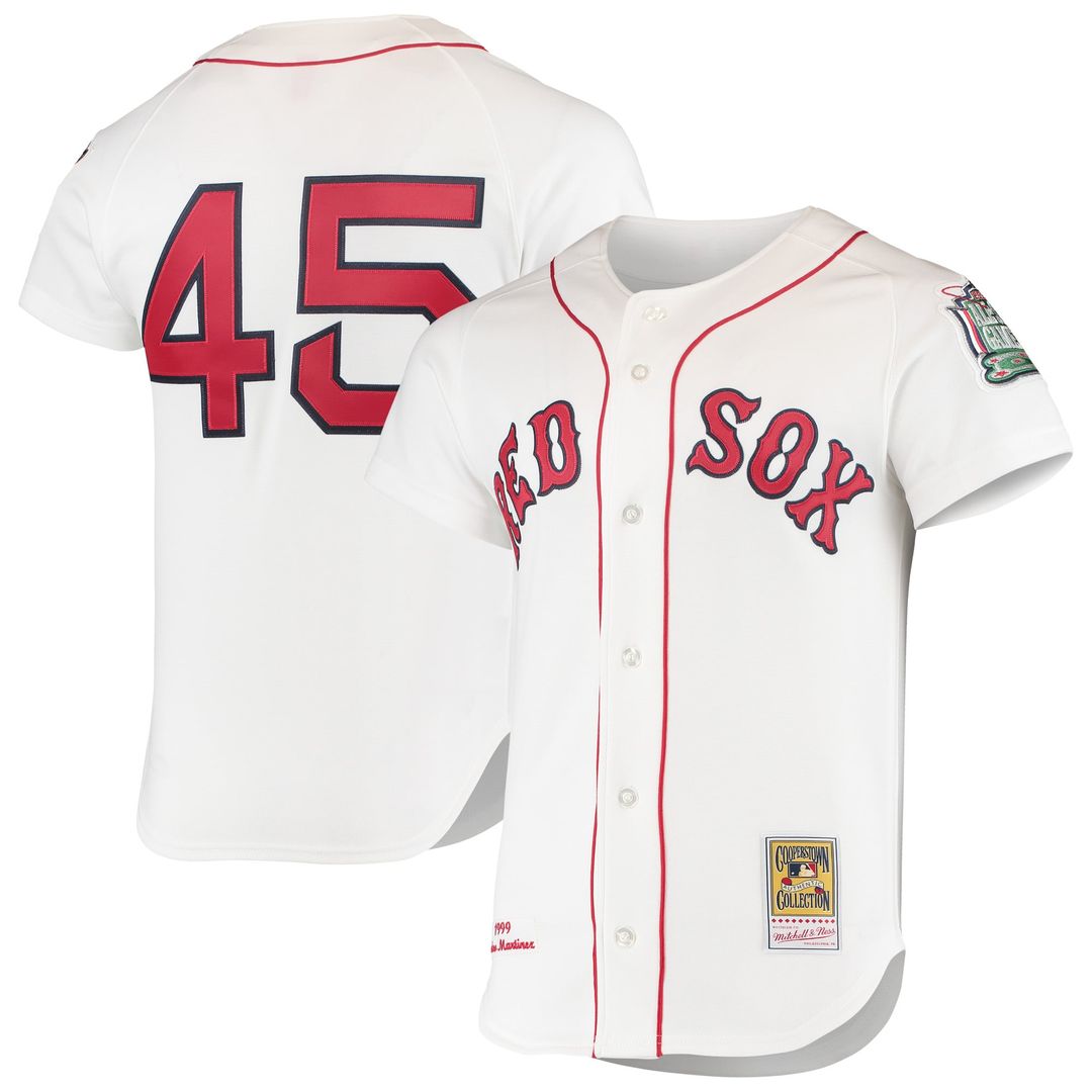 Boston Red Sox Pedro Martinez 1999 Cooperstown Home Authentic Jersey | White