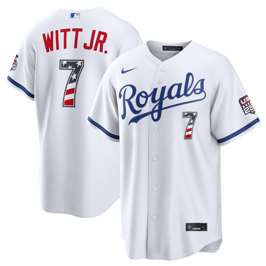 Kansas City Royals Bobby Witt Jr. USA 250 Fourth of July Home Stadium Jersey | White