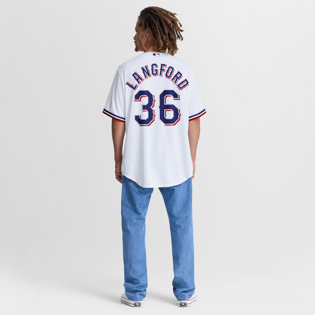 Texas Rangers Wyatt Langford Home Replica Jersey | White