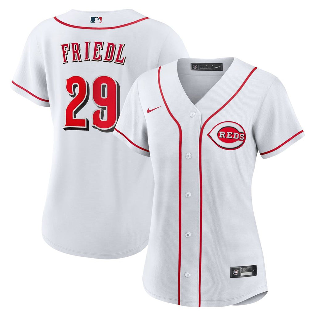 Cincinnati Reds TJ Friedl Women's Home Replica Jersey | White