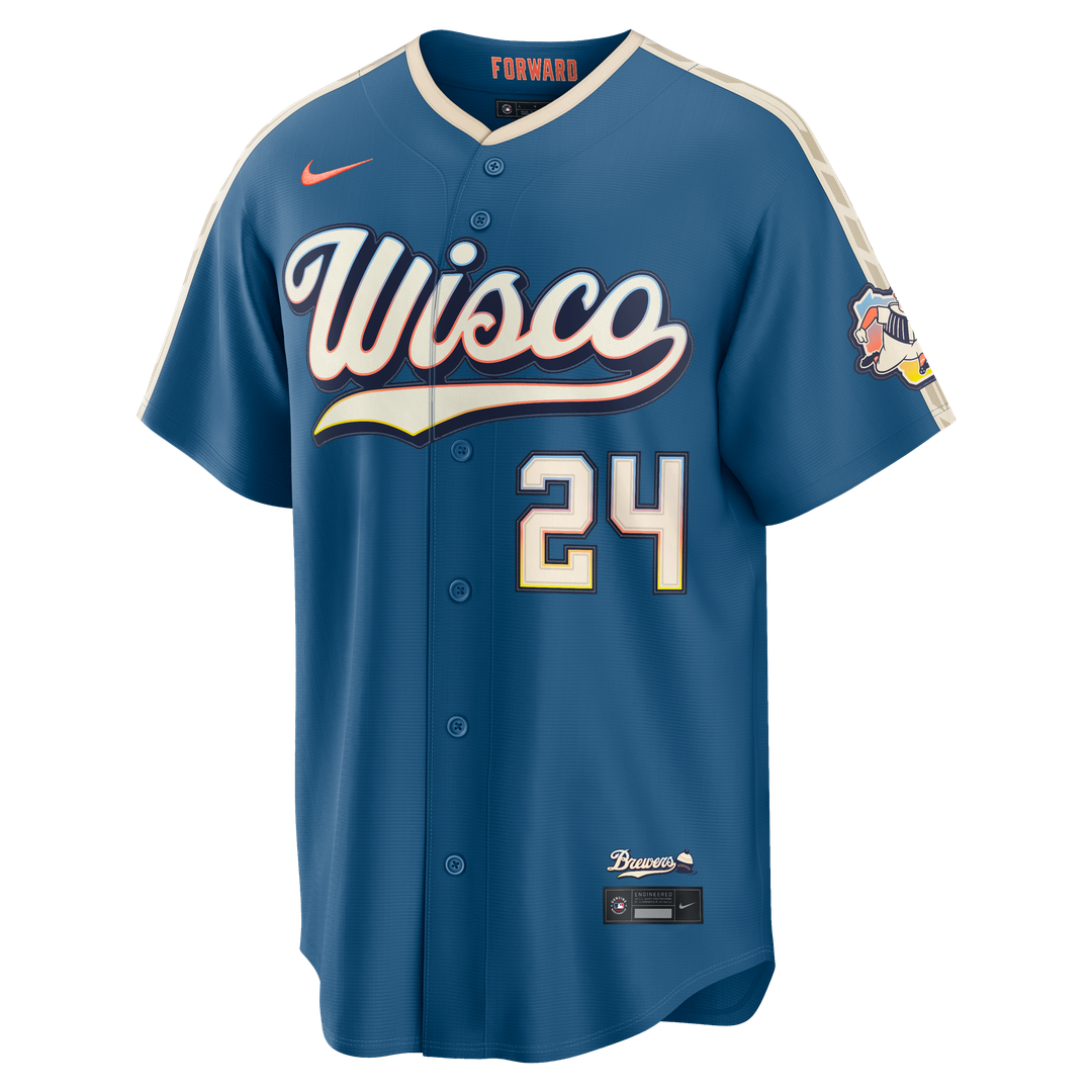 Milwaukee Brewers William Contreras 2026 City Connect Stadium Jersey | Mineral Blue