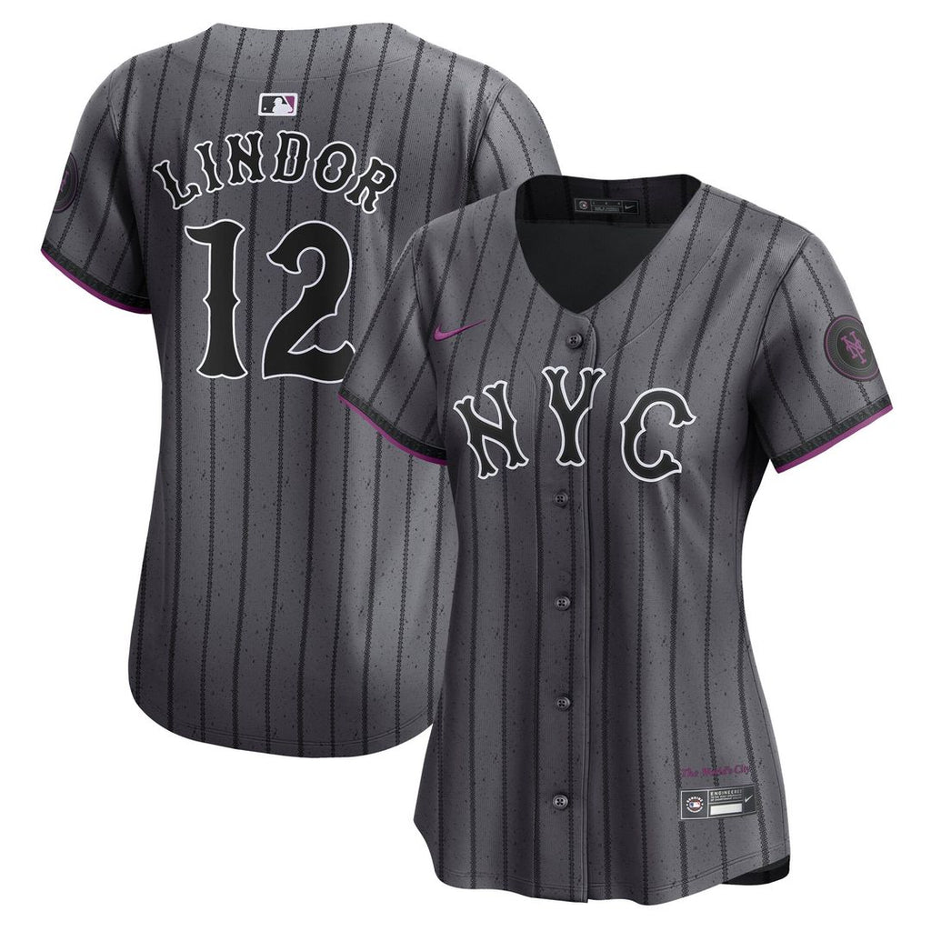 New York Mets Francisco Lindor Women's City Connect Limited Jersey | Gray