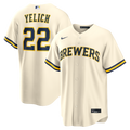 Milwaukee Brewers Christian Yelich Home Replica Jersey | Cream