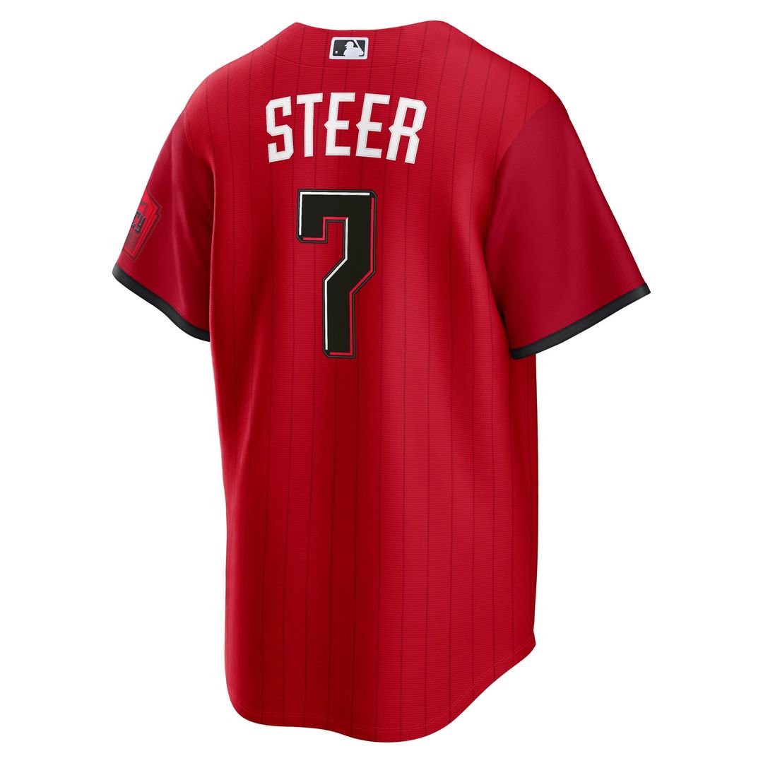 Cincinnati Reds Spencer Steer 2026 City Connect Stadium Jersey | Red