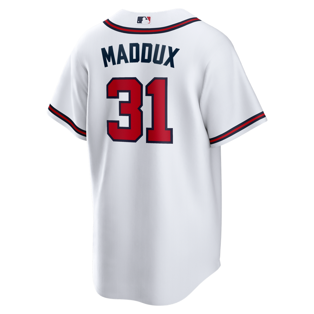 Atlanta Braves Greg Maddux Home Retired Replica Jersey | White