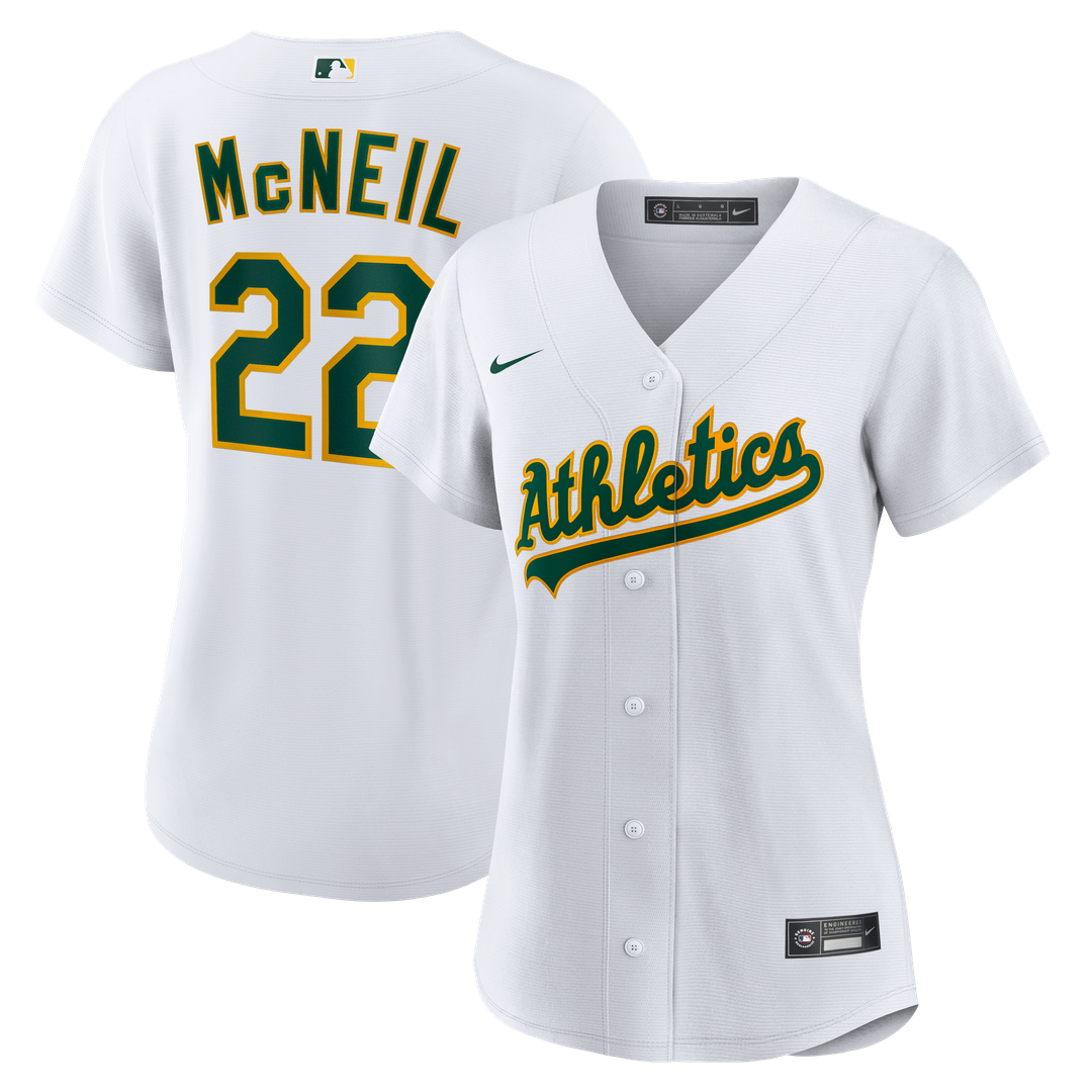 Athletics Jeff McNeil Women's Home Replica Jersey | White
