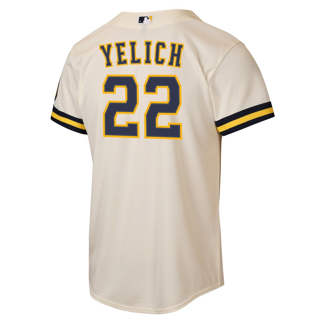 Milwaukee Brewers Christian Yelich Youth Road Stadium Jersey | Powder Blue