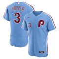 Philadelphia Phillies Bryce Harper Alternate Authentic Sponsor Patch Jersey | Light Blue