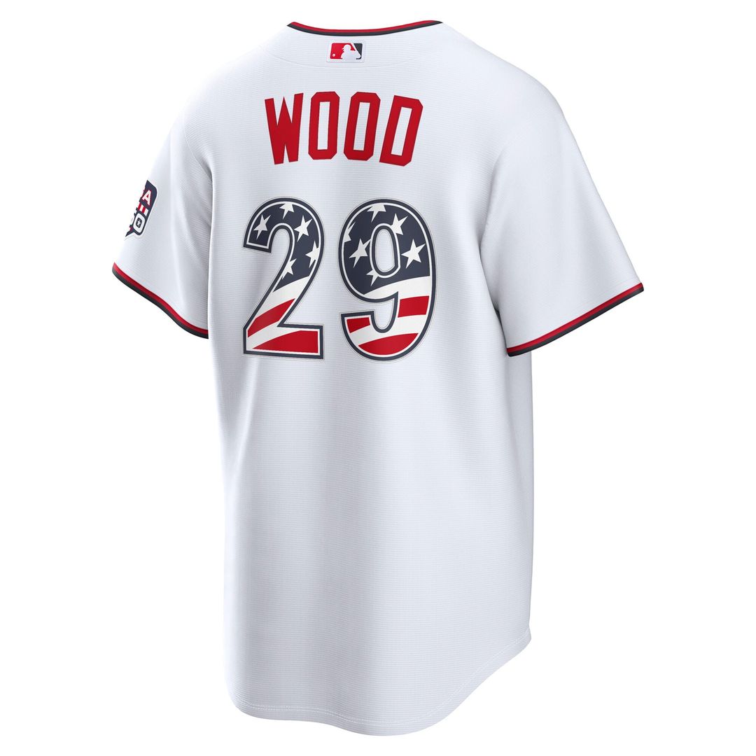 Washington Nationals James Wood USA 250 Fourth of July Home Stadium Jersey | White