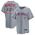 New York Mets Bo Bichette USA 250 Fourth of July Road Stadium Jersey | Gray