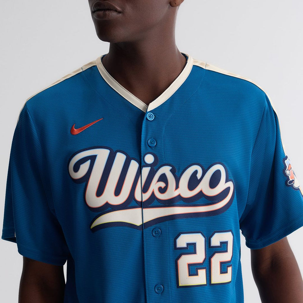 Milwaukee Brewers Christian Yelich 2026 City Connect Stadium Jersey | Mineral Blue