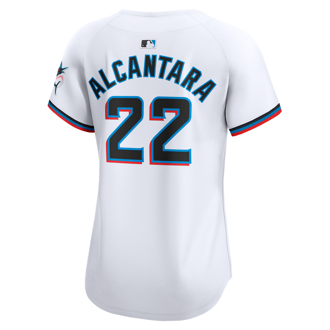 Miami Marlins Sandy Alcantara Women's Home Limited Jersey | White