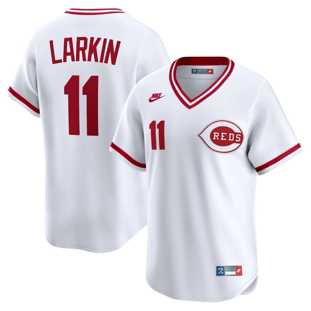 Cincinnati Reds Barry Larkin Throwback Cooperstown Limited Jersey | White
