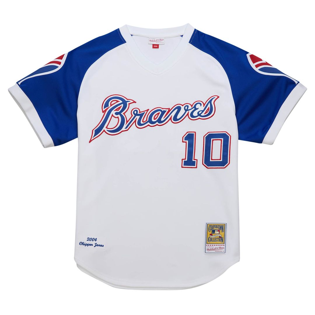Atlanta Braves Chipper Jones 2004 Cooperstown Authentic Throwback Jersey | White