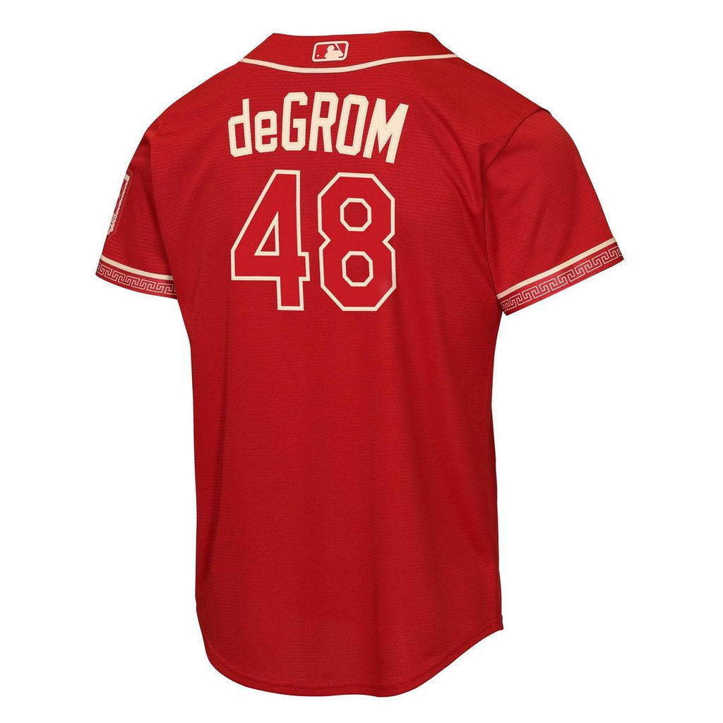 Texas Rangers Jacob deGrom Youth 2026 City Connect Stadium Jersey | Red