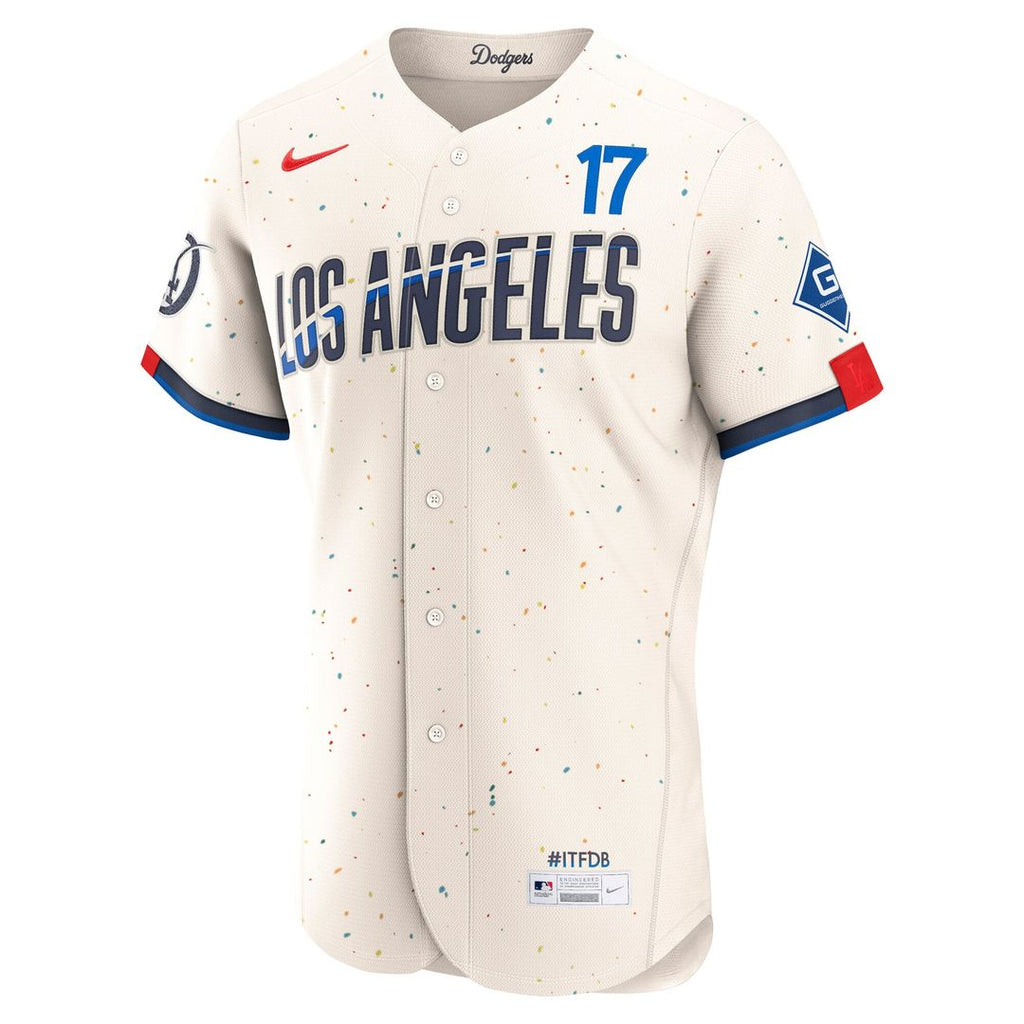 Los Angeles Dodgers Shohei Ohtani City Connect Authentic Sponsor Patch Jersey | Cream