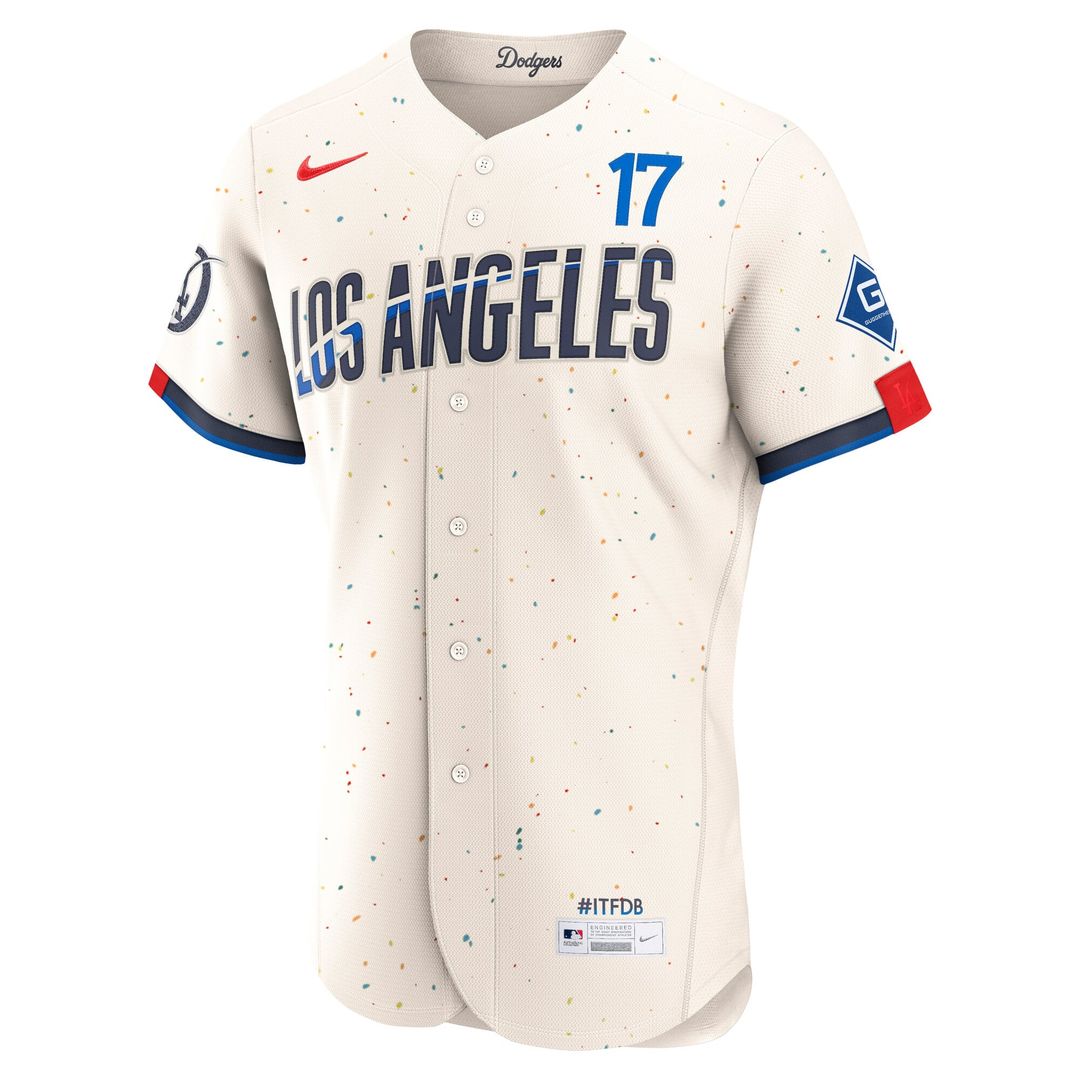 Los Angeles Dodgers Shohei Ohtani City Connect Authentic Sponsor Patch Jersey | Cream