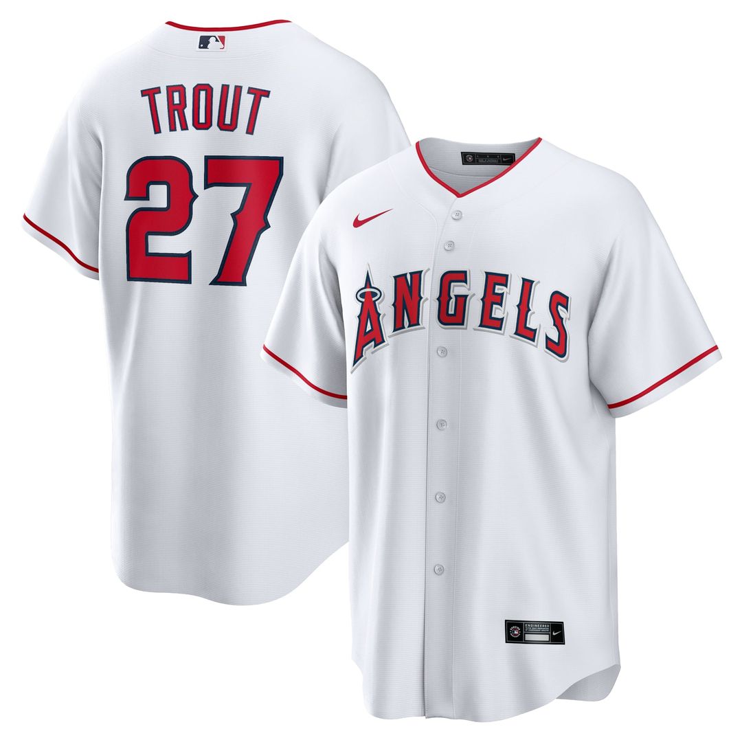 Los Angeles Angels Mike Trout Home Replica Player Name Jersey | White