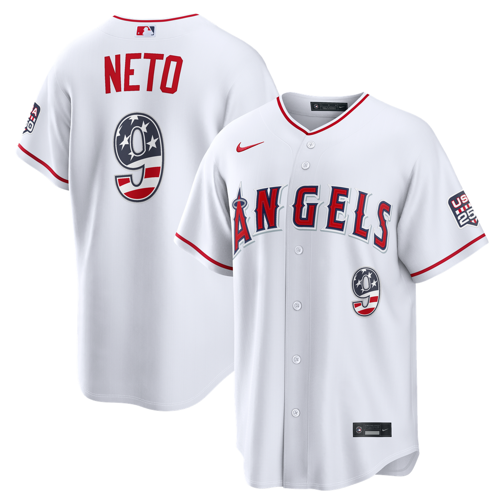 Los Angeles Angels Zach Neto USA 250 Fourth of July Stadium Jersey | White