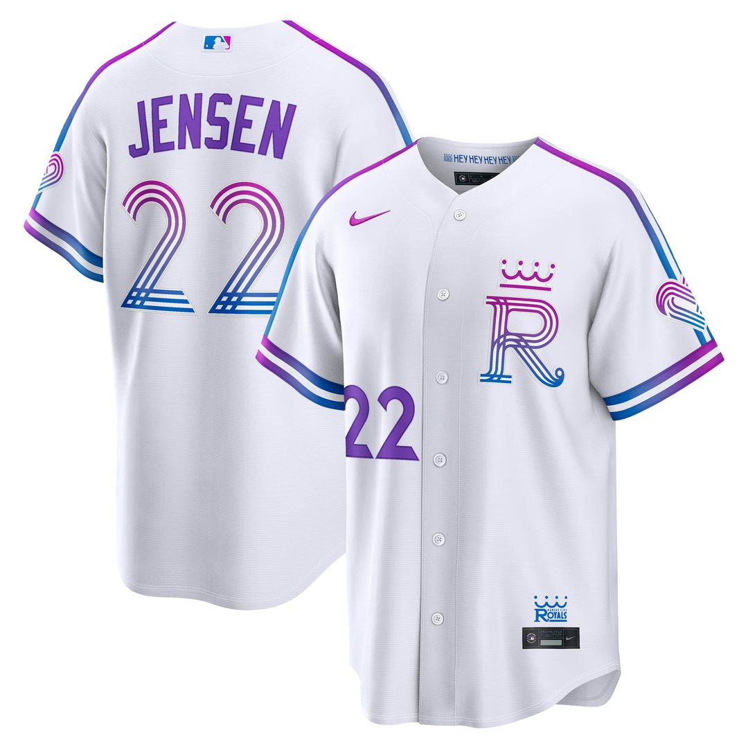 Kansas City Royals Carter Jensen 2026 City Connect Stadium Jersey | White