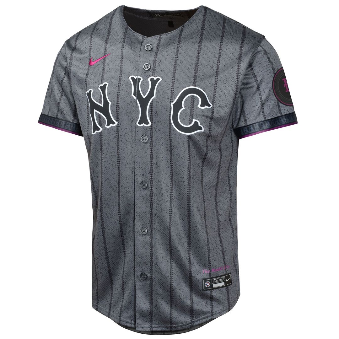 New York Mets Brandon Nimmo Youth 2024 City Connect Limited Jersey | Graphite