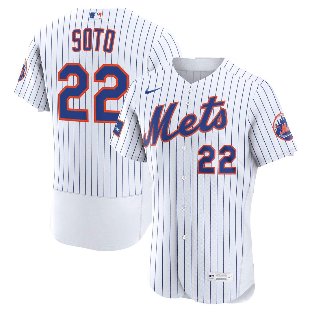 New York Mets Juan Soto Home Authentic Sponsor Patch Jersey | White