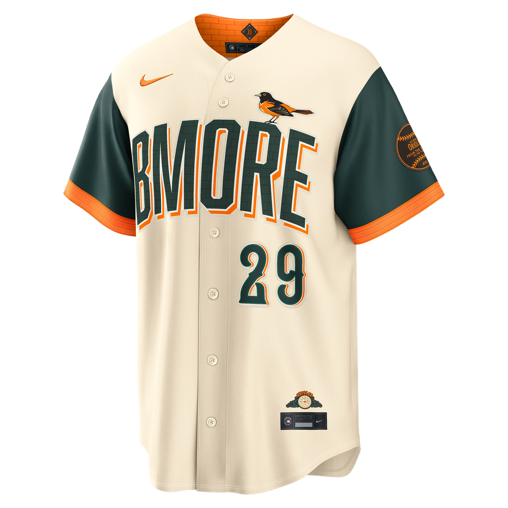 Baltimore Orioles Samuel Basallo 2026 City Connect Stadium Jersey | Cream