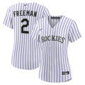 Colorado Rockies Tyler Freeman Women's Home Replica Jersey | White