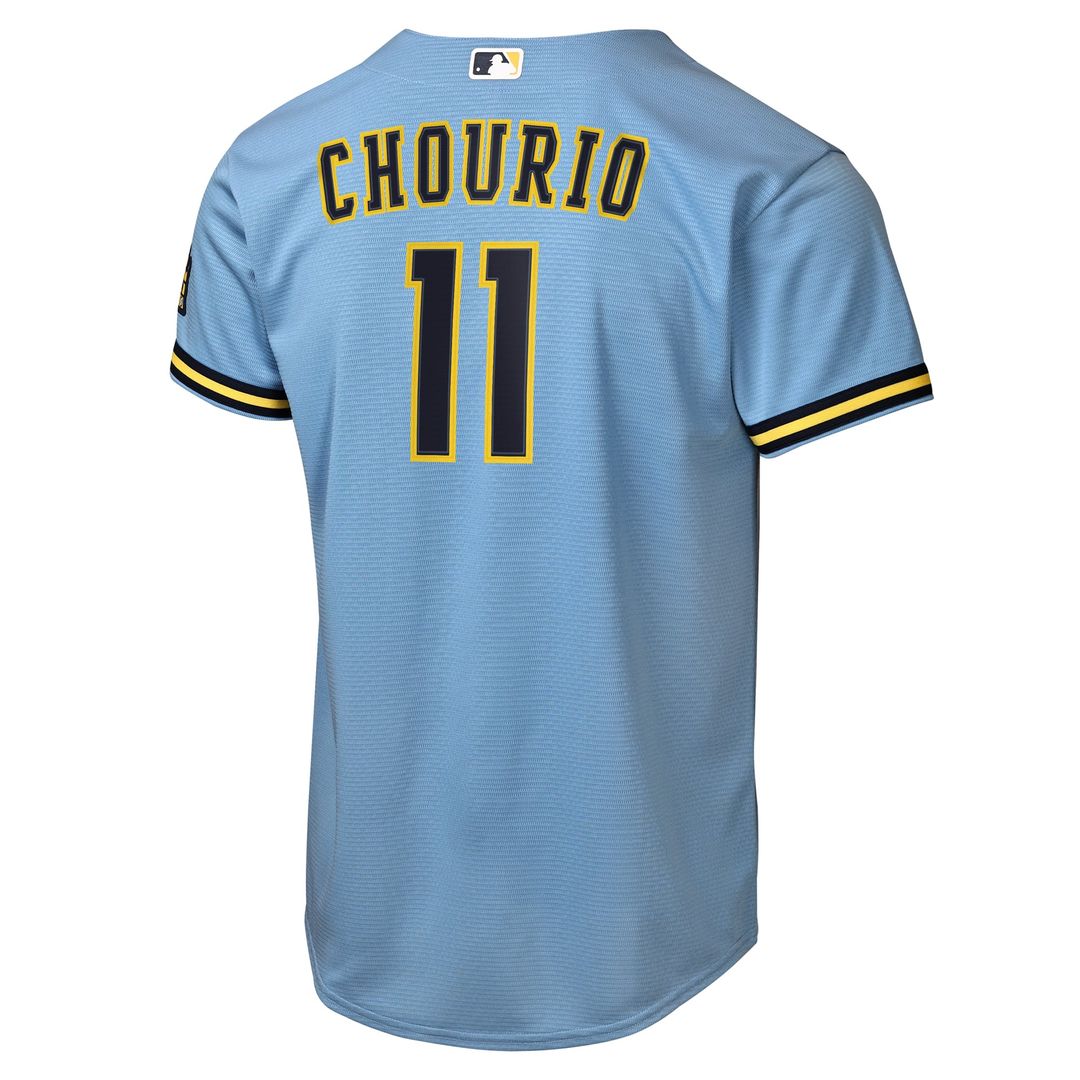 Milwaukee Brewers Jackson Chourio Youth Road Stadium Jersey | Powder Blue