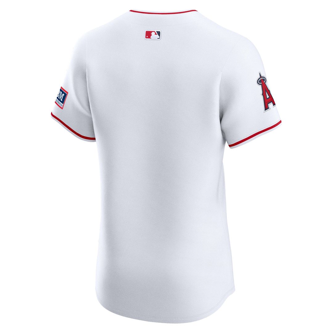 Los Angeles Angels Home Elite Patch Jersey | White