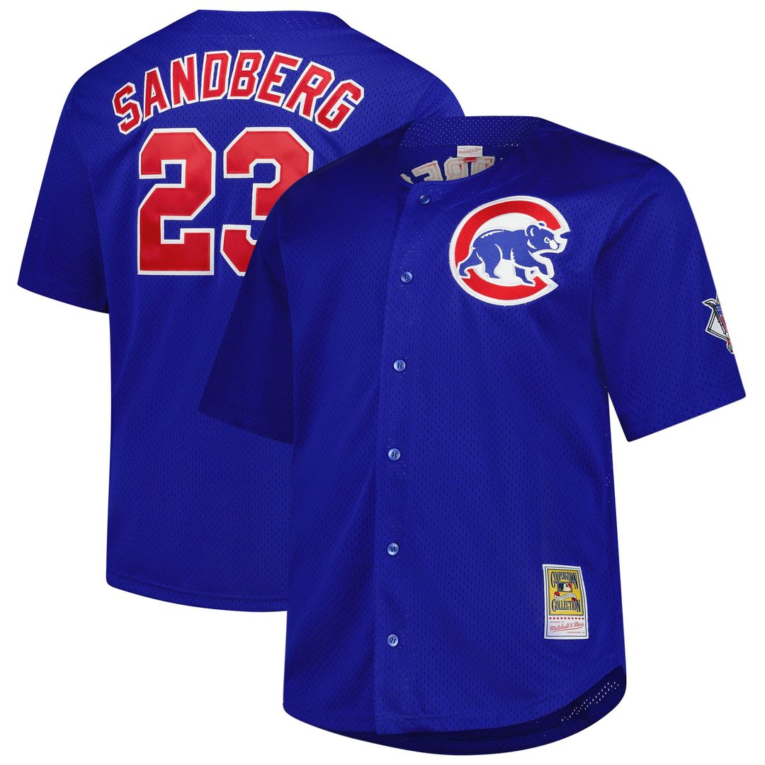 Chicago Cubs Ryne Sandberg Big & Tall Cooperstown Mesh Batting Practice Jersey | Royal