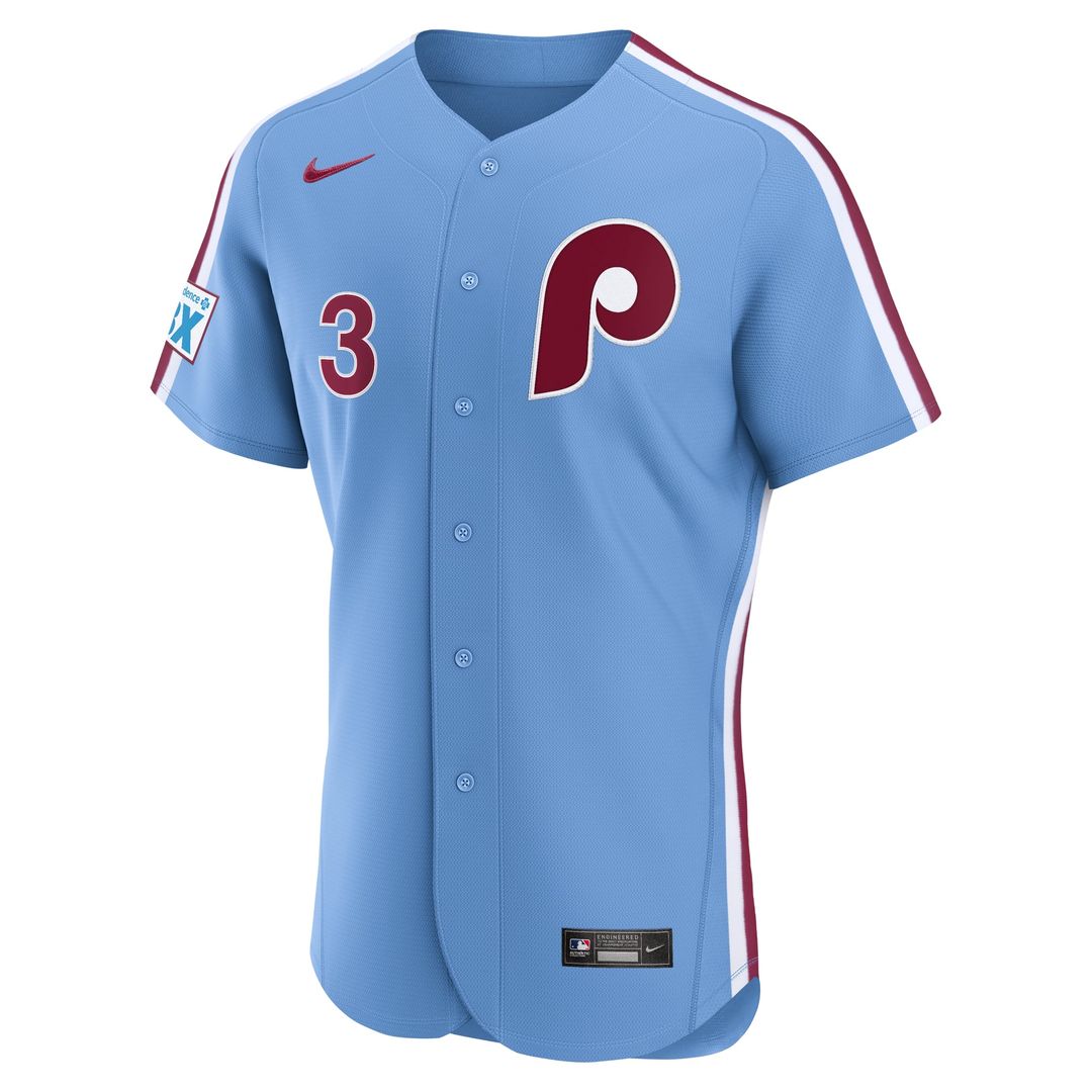 Philadelphia Phillies Bryce Harper Home Authentic Sponsor Patch Jersey | White