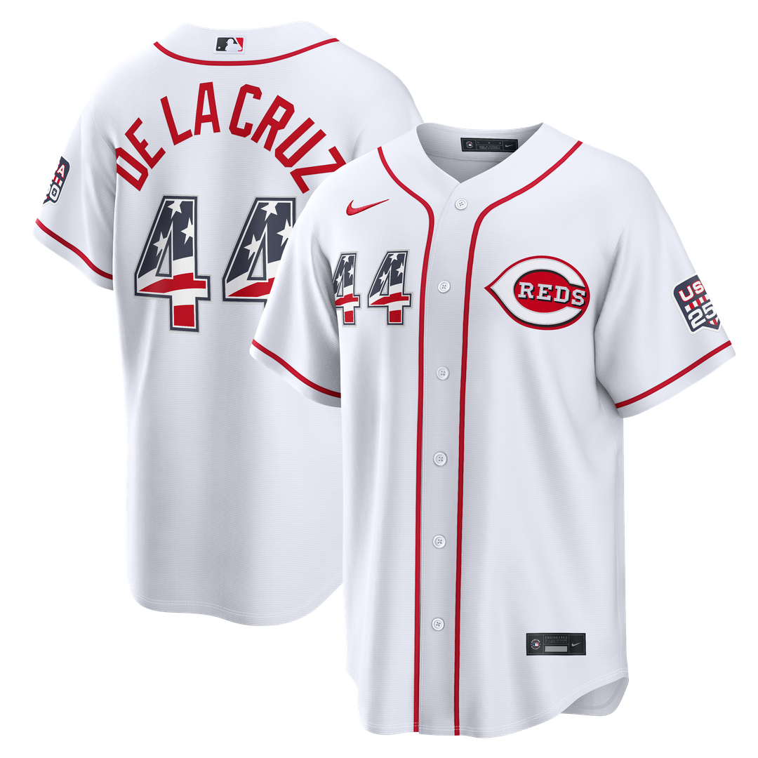 Cincinnati Reds Elly De La Cruz USA 250 Fourth of July Home Stadium Jersey | White