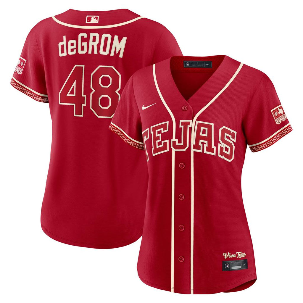 Texas Rangers Jacob deGrom Women's 2026 City Connect Stadium Jersey | Red